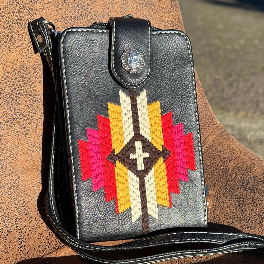 Western Style American Bling Crossbody Purse / Clutch Never Used
